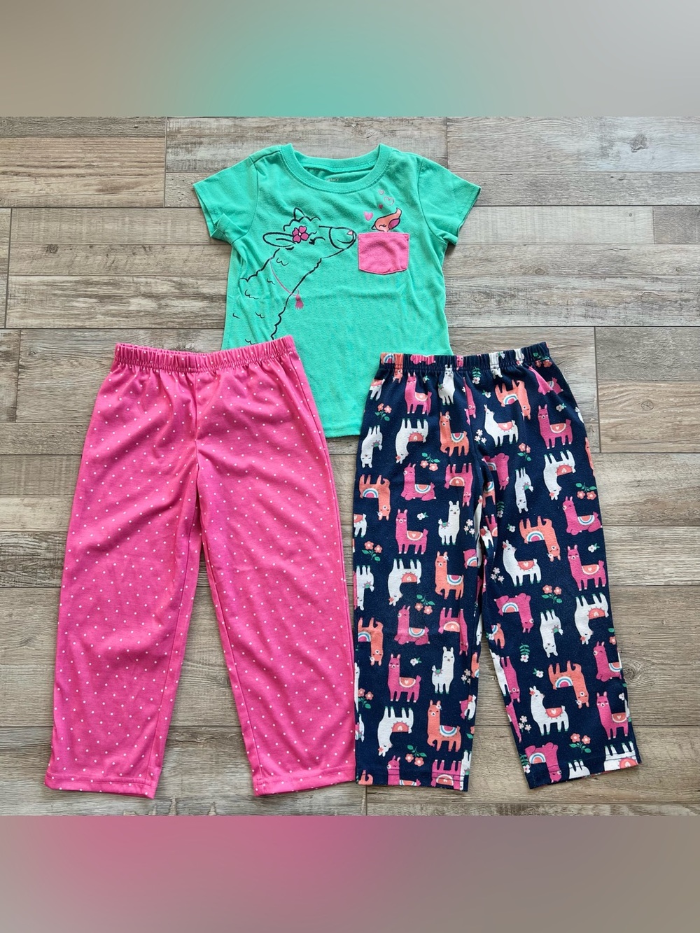 Carter’s Girls Llama Pajama 3 Piece Set Size 5